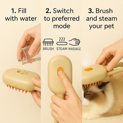 Brizae - SteamClean Pet Brush